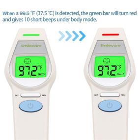 img 2 attached to 🌡️ SmileCare Infrared Forehead Ear Thermometer: Non-Contact Digital for Adults and Baby - Instant Readings, Fever Alarm, Object Mode - 20 Memory Function (Beige)