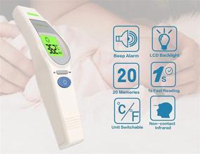 img 3 attached to 🌡️ SmileCare Infrared Forehead Ear Thermometer: Non-Contact Digital for Adults and Baby - Instant Readings, Fever Alarm, Object Mode - 20 Memory Function (Beige)