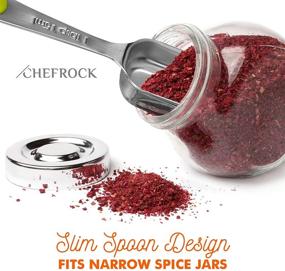 img 1 attached to 🍴 Chefrock Heavy Duty Unbreakable Stainless Steel Measuring Cups & Spoons Set - Slim Design for Narrow Spice Jars (10-Piece)