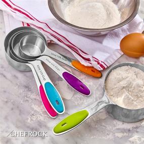 img 2 attached to 🍴 Chefrock Heavy Duty Unbreakable Stainless Steel Measuring Cups & Spoons Set - Slim Design for Narrow Spice Jars (10-Piece)