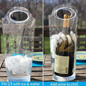 img 3 attached to 🍷 Rose Gold Portable Wine Chiller Bag - Ice & Water Cooler Tote for Wine on the Go, Perfect Gift for Men & Women, Insulated for Patio, Pool, and Outdoor Use