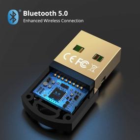 img 3 attached to 🔌 Высокоэффективный адаптер Bluetooth 5.0 для ПК - беспроводной передачи для Windows 10/8.1/8/7, USB-донгл поддерживает беспроводные наушники, клавиатуру, мышь, колонки и принтер.