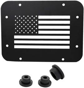img 3 attached to MFC Spare Tire Delete Plate Tailgate Vent-Plate Cover for Jeep Wrangler JK JKU 2007-2017 (USA Flag) - Tailgate Body Plugs Included