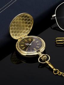 img 2 attached to 🕰️ Mudder Smooth Antique Quartz Pocket Men's Watches: Timeless Elegance for Stylish Men on the Go