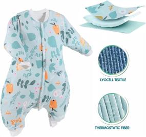 img 3 attached to 👶 9-18 Months Unisex Baby Sleep Bag with Feet - Long Sleeve Cotton Sleep Sack Newborn Wearable Blanket with Legs, Enhanced with Thermostatic Fiber