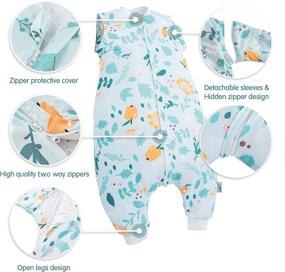 img 2 attached to 👶 9-18 Months Unisex Baby Sleep Bag with Feet - Long Sleeve Cotton Sleep Sack Newborn Wearable Blanket with Legs, Enhanced with Thermostatic Fiber