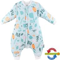 👶 9-18 months unisex baby sleep bag with feet - long sleeve cotton sleep sack newborn wearable blanket with legs, enhanced with thermostatic fiber logo