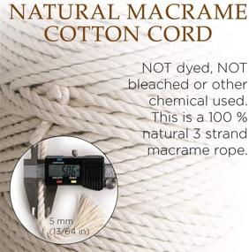 img 1 attached to 🧵 Macrame Cotton Cord 5mm Natural 755 feet Unstained Rope - Ideal for Wall Hanging, Wedding Arch, Plant Hangers & Crafts - Thick Twisted DIY String for Beginners