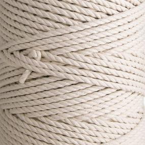 img 2 attached to 🧵 Macrame Cotton Cord 5mm Natural 755 feet Unstained Rope - Ideal for Wall Hanging, Wedding Arch, Plant Hangers & Crafts - Thick Twisted DIY String for Beginners