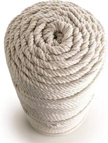 img 3 attached to 🧵 Macrame Cotton Cord 5mm Natural 755 feet Unstained Rope - Ideal for Wall Hanging, Wedding Arch, Plant Hangers & Crafts - Thick Twisted DIY String for Beginners