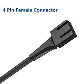 img 1 attached to 🔌 2 Pack PWM Fan Hub, PC Fan Splitter 5-Way Sleeved Power Supply Cable Adapter, Internal Motherboard Fan Power Extension Cable Cord RFAdapter for Computer Cooler Case 4-Pin and 3-Pin Fans, 17.7 inch