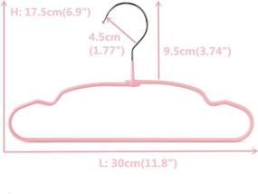 img 3 attached to 👶 Amber Home 11.8 "Прелестные детские вешалки для одежды 20 штук - прочная металлическая проволока и милое матовое розовое покрытие для детской одежды - идеально подходит для рубашек, пальто, брюк и штанов (Матовый розовый)