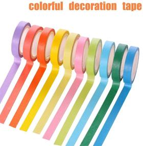 img 1 attached to 🎁 Holiday Party and All Occasion Gift Wrapping Paper Set with Colored Pull Bow Ribbon, Masking Tape, and Multi-Pattern Lattice Wave Dot Stripe Pack of 148