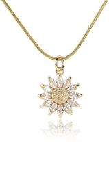 img 4 attached to 🌻 BZEBI 14K Gold Plated Sunflower Necklace - Women's Teen Girls Friendship Gifts, You Are My Sunshine Design, Shiny Cubic Zirconia Petals, Chain Length 16" + 4" Extender