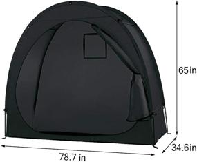 img 2 attached to 🏻 Hwayslon Bike Tent: Thicken Waterproof Portable Storage Shed for Bikes - Reinforced Alloy Bracket - Ideal for Outdoor Camping & Garden - Black