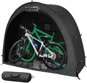 img 4 attached to 🏻 Hwayslon Bike Tent: Thicken Waterproof Portable Storage Shed for Bikes - Reinforced Alloy Bracket - Ideal for Outdoor Camping & Garden - Black