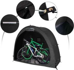 img 1 attached to 🏻 Hwayslon Bike Tent: Thicken Waterproof Portable Storage Shed for Bikes - Reinforced Alloy Bracket - Ideal for Outdoor Camping & Garden - Black