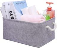 📦 convenient small grey storage bins with sturdy cotton handles for home & office organization logo