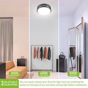 img 2 attached to 💡 Yogaret 10 inch Flush Mount Ceiling Light - 2 Pack, 2200LM, 24W[150W Eqv], 3000K/4000K/5000K, ETL Listed - Ideal Flush Mount Light Fixture for Kitchen, Bedroom, Hallway, Bathroom