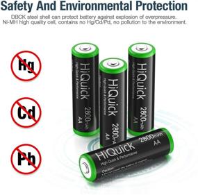 img 1 attached to 🔋 High Capacity AA Rechargeable Batteries - Quick Charge with 2800mAh, Pre-Charged 1.2V, Pack of 8 AA Batteries