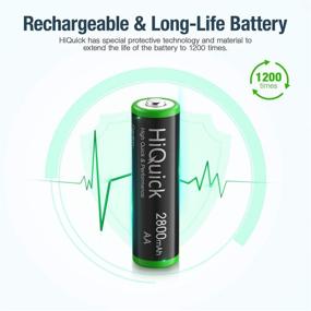 img 3 attached to 🔋 High Capacity AA Rechargeable Batteries - Quick Charge with 2800mAh, Pre-Charged 1.2V, Pack of 8 AA Batteries