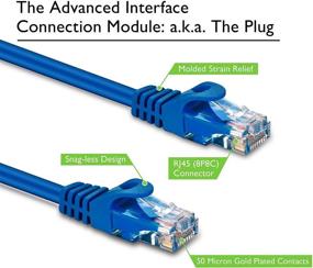 img 3 attached to GearIT 50-Pack 1ft Cat6 Patch Cable - Snagless Flexible Soft Tab - Premium Series - Blue Ethernet Cable