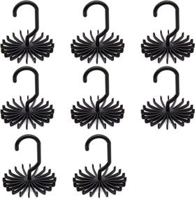 img 4 attached to AUEAR 8 Pack 360° Rotating Scarf Hanger - Organize Your Scarves with 20 Hooks - Twirl Plastic Ties Hanger for Women & Men - Home Bedroom Supplies (Black)