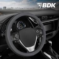 🚗 bdk griptech hex medium чехол на руль для автомобиля, грузовика, вэна и внедорожника - эргономичная комфортная рукоятка для мужчин и женщин, универсальная посадка для аксессуаров honda toyota chevy ford, 14,5-15,5 дюймов. логотип