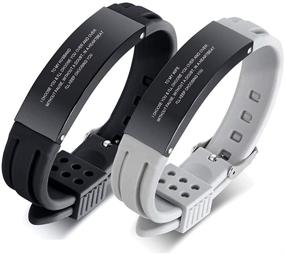 img 4 attached to 💑 His & Hers Silicone Adjustable Buckle Love Quote Engraved Couple Wrist Band Bracelets - Perfect Valentine's Day Gift Idea for Him and Her, Couple Matching Bracelets Set