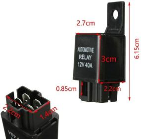 img 3 attached to ESUPPORT 12V 40A Car Automotive Van Boat Truck 4 Pins 🚗 SPST Alarm Relay Air Heavy Pack of 5: Optimize Power Control and Security