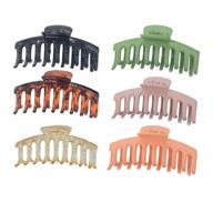 🎀 lydztion 4.3 inch large hair claw clips: 6pcs nonslip big hair claws for thick & thin hair, strong hold jaw clips (6 color options) logo