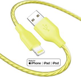 img 2 attached to 📱 IDISON iPhone Lightning Cable [5-Pack 4FT] - Быстрый USB-кабель для зарядки, Apple MFi-сертифицированный для iPhone Charger, iPad Pro и других устройств - 5 цветов (синий/желтый/зеленый/серый/розовый)