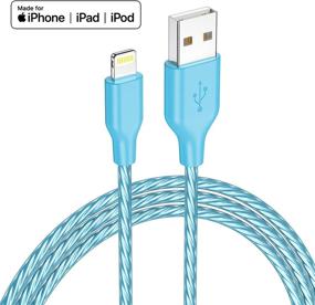 img 1 attached to 📱 IDISON iPhone Lightning Cable [5-Pack 4FT] - Быстрый USB-кабель для зарядки, Apple MFi-сертифицированный для iPhone Charger, iPad Pro и других устройств - 5 цветов (синий/желтый/зеленый/серый/розовый)