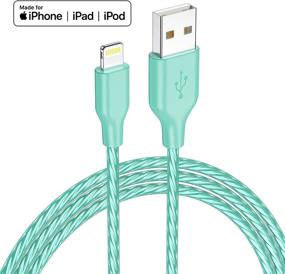 img 3 attached to 📱 IDISON iPhone Lightning Cable [5-Pack 4FT] - Быстрый USB-кабель для зарядки, Apple MFi-сертифицированный для iPhone Charger, iPad Pro и других устройств - 5 цветов (синий/желтый/зеленый/серый/розовый)