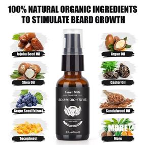 img 1 attached to 🌱 Maximize Beard Growth: Beard Growth Oil Kit with Castor Oil Serum for Fuller, Thicker, Stronger Facial Hair Growth – 2 Pack