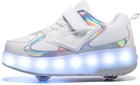 img 2 attached to Ylllu Kids LED Roller Skate Shoes | Double Wheel | 👟 USB Charge | Light up Roller Shoes | Gift for Girls Boys Children