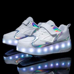 img 1 attached to Ylllu Kids LED Roller Skate Shoes | Double Wheel | 👟 USB Charge | Light up Roller Shoes | Gift for Girls Boys Children