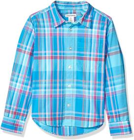 img 4 attached to Amazon Essentials Long Sleeve Poplin Chambray Boys' Clothing for Tops, Tees & Shirts