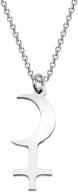 🌙 lilith symbol crescent moon necklace with cross - astrology jewelry pendant for pagan enthusiasts logo