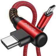 🔌 ainope usb c to usb c cable 60w, [2-pack 6.6ft] fast charging right angle cable - compatible with samsung s21, macbook air/pro 13'', ipad pro/air 2020, pixel-red logo