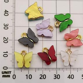 img 2 attached to 🦋 Sailanzi 24-Piece Alloy Acrylic Butterfly Charms: Perfect for Necklace, Bracelet, and Earring Jewelry Making (SM467)