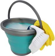 homz store n stow 5 liter handle, grey and teal, set of 1 collapsible round bucket - enhanced for seo логотип