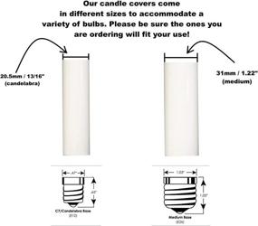 img 1 attached to Pack of 12 Creative Hobbies Cream Plastic Candle Sleeves: 3 Inch Tall Chandelier Socket Covers, Slip Over E12 Candelabra Base Sockets