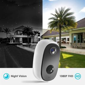img 1 attached to 📷 Беспроводная камера видеонаблюдения для уличного использования с аккумулятором, WiFi, зарядкой, IP-камеры, 1080P видео, обнаружение движения, двусторонним аудио, ночное видение, водонепроницаемая, хранение на SD/облаке - улучшенная для SEO