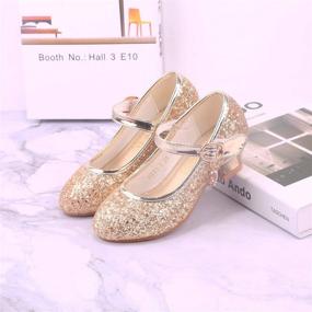 img 2 attached to ALPHELIGANCE Sparkle Mary Jane Low Heel Shoes 👑 for Girls – Perfect for Princess Flower Wedding Party Dress