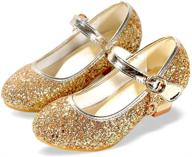 alpheligance sparkle mary jane low heel shoes 👑 for girls – perfect for princess flower wedding party dress logo
