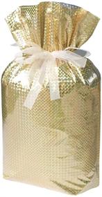 img 1 attached to 💎 Jumbo Diamond Gold Drawstring Gift Bags - Gift Mate 21175-2, Set of 2