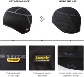 img 2 attached to 🚲 Santic Cycling Skull Cap Helmet Liner: Thermal Fleece Windproof Bicycle Hat for Ultimate Protection