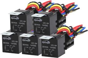 img 4 attached to EPAuto 5-Pack Relay Harness: 30/40 AMP, 12V, 5-PIN SPDT Bosch Style - Ultimate Power Control Solution
