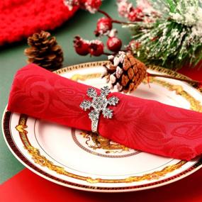 img 1 attached to WILLBOND Christmas Snowflake Decoration Accessories Kitchen & Dining for Kitchen & Table Linens